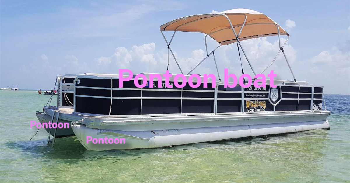 Illustration that a pontoon boat has one or more pontoons